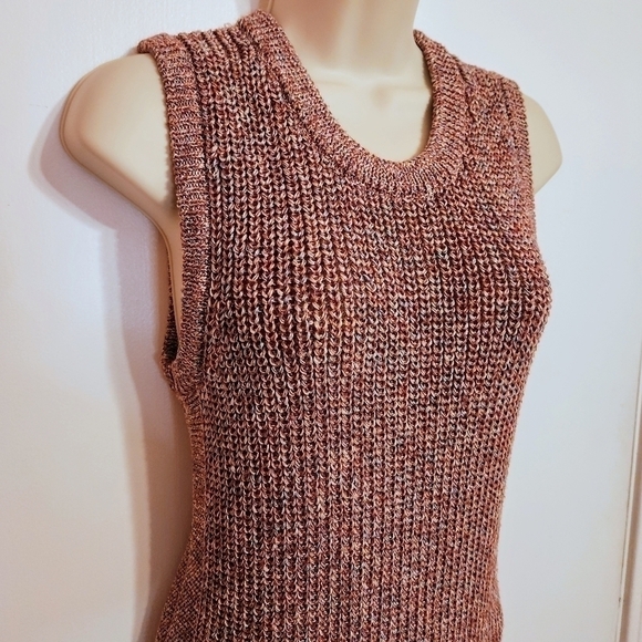 Ella Moss Multicolor Ribbed Knit Sleeveless Tank Medium - Picture 2 of 11
